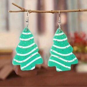 1pair Acrylic Christmas Tree Earrings